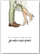 Postkarte Aquarell zur Hochzeit "Brautpaar" von Frollein Lücke